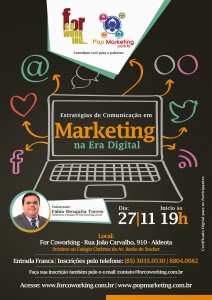 Inscrições para palestra  Estratégias de Comunicação em Marketing na Era Digital