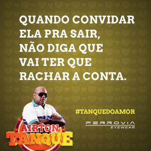 Ex-zagueiro Airton  Tanque de Guerra estrela campanha do Dia dos Namorados da Ferrovia Eyewear