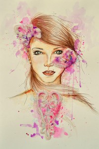 ​Rendas e aquarela viram obras pelas mãos da artista Rebeca Melo