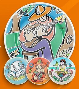 Campanha promocional oferece pratos colecionáveis com ilustrações do artista Mino